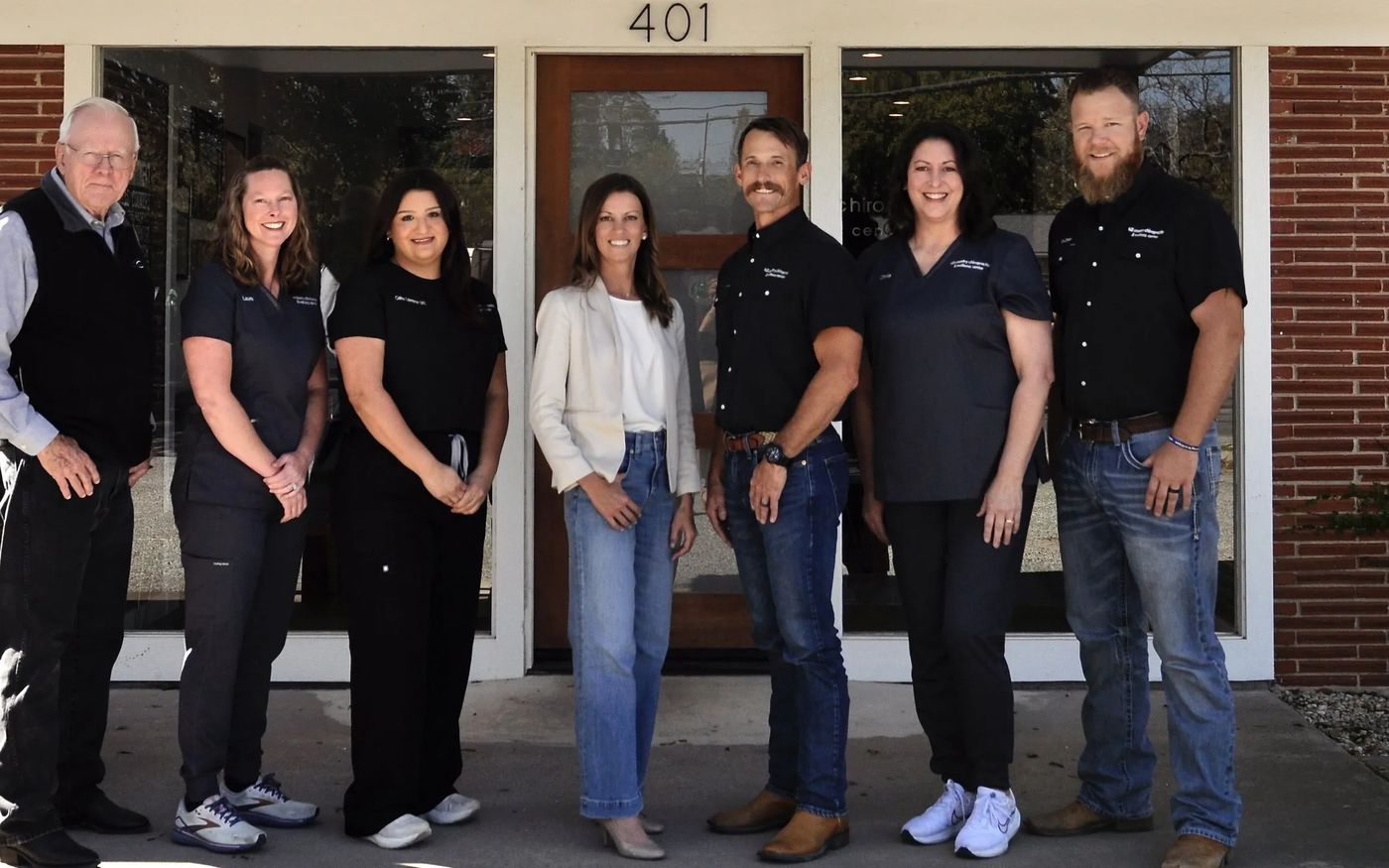 The team at Hill Country Chiropractic and Wellness Center outside their Kerrville office